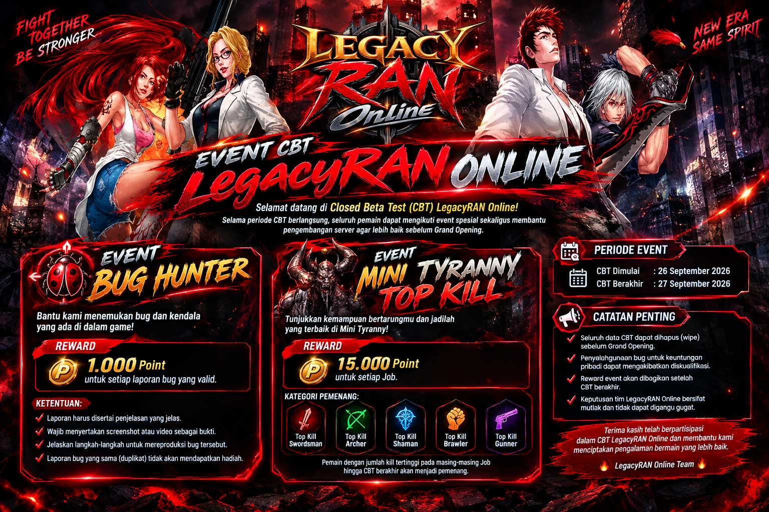 🔥 EVENT CBT LegacyRAN ONLINE 🔥